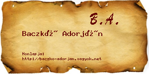 Baczkó Adorján névjegykártya